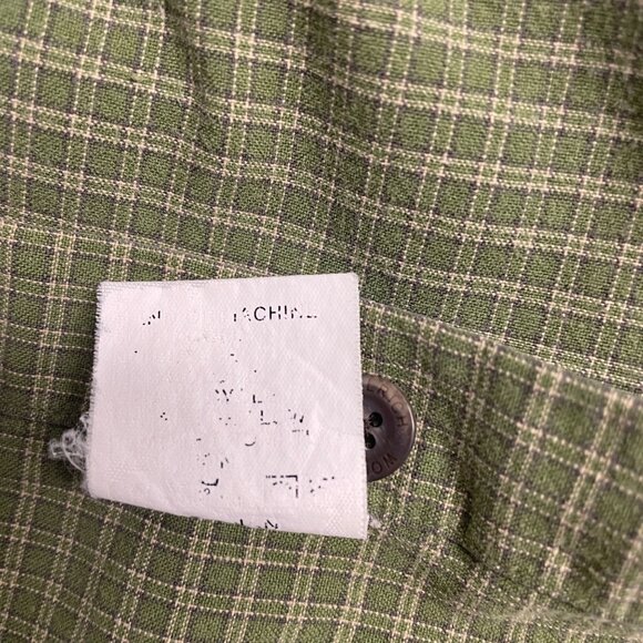 WOOLRICH SHIRT BUTTON DOWN LONG SLEEVE MENS XL CHECK LIGHT MOSS COTTON CASUAL - Picture 7 of 10